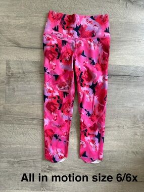all in motion Hot Pink Floral Girls' Active Leggings-BUNDLE WITH MORE DISCOUNT